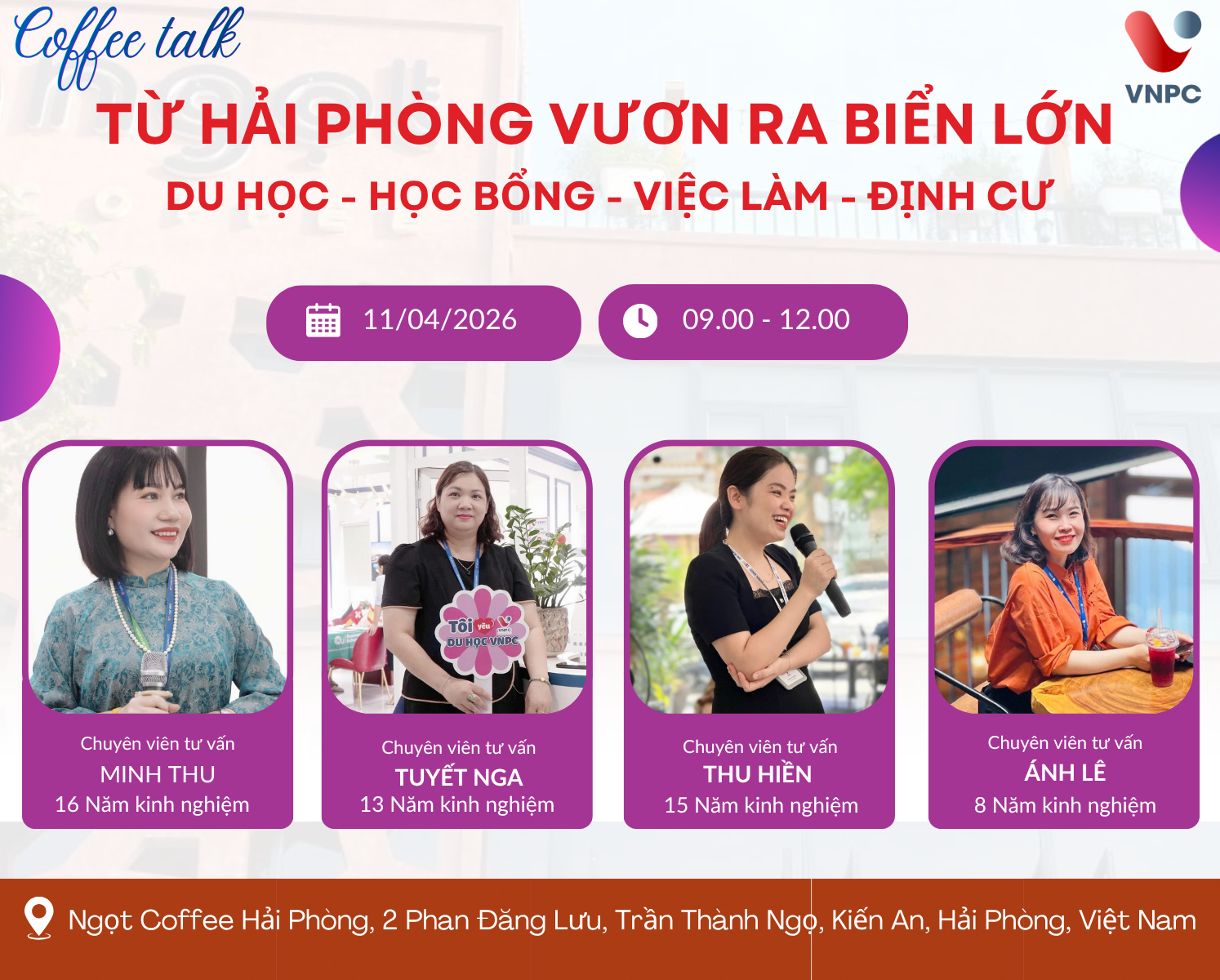 Coffee Talk: Từ Hải Phòng Vươn Ra Biển Lớn – Du Học, Học Bổng, Việc Làm & Định Cư Quốc Tế